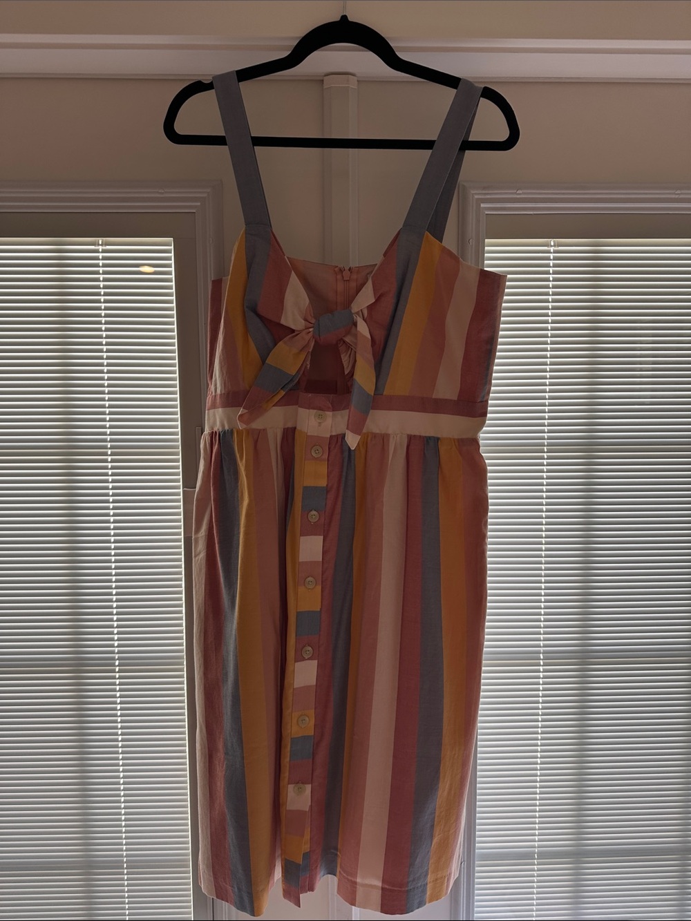 Madewell Multicolor Striped Sundress with Front Bow and cut out 14 new with tags